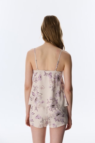 Penti Pastel Bej Petal Saten Atlet Pijama Üstü