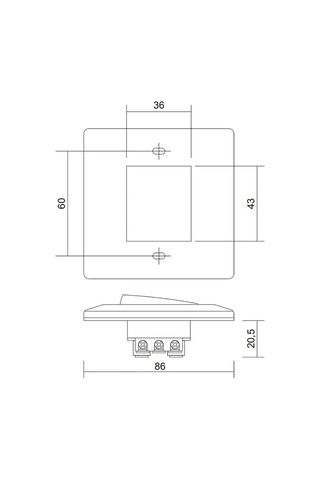 Gls Anahtarlı Gömme Mobilya Prizi 86x86mm 334976959 001-2