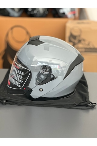 Motokaskk Güneş Gözlüklü Jk Güneş Gözlüklü Yarım Kask / Ece Sertifikalı / Nardo Gri Gri