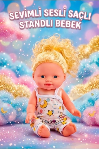 TıfılToys Sesli Oyuncak Bebek Taranabilir Saçlı Özel Standlı Roza Bebek İle Rol Yapma Oyunu 15842988