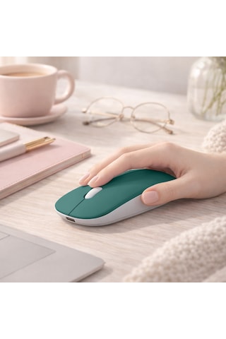 Tüm Cihazlara Uyumlu Bluetooth Mouse Şarjlı Batarya Usb Dongle Ve Şarj Kablosu Dahil 16591