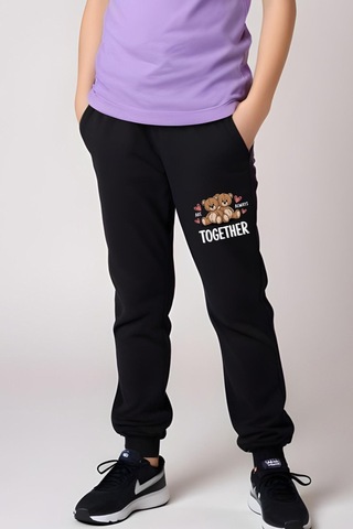 True Friends Baskılı Kız Çocuk Tişört Ve Eşofman Alt-üst Takım Lila