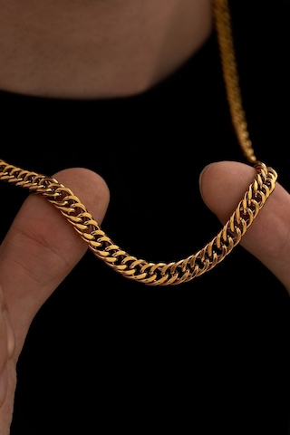 7 Mm Kalınlık Gurmet Model Altın Renk Sevgiliye Eşe Babaya Arkadaşa Hediye Çelik Kolye