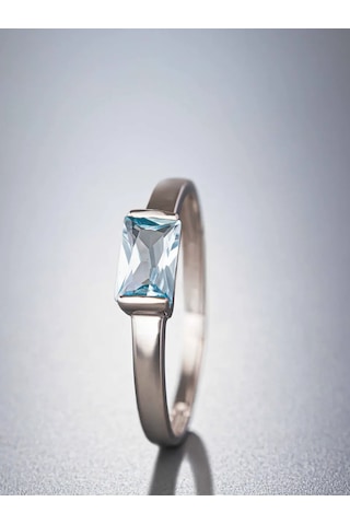 Uvelirnye Tradicii 925 Ayar Doğal Topaz Taşlı Sky Gümüş Yüzük 292700316 Gümüş