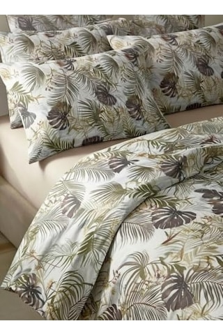 Tropikal Çift Kişilik Nevresim Takımı 200x220 Cm 4 Parça 1 Adet Nevresim 1 Adet Çarşaf 2 Adet Yastık Kılıfı Çok renkli