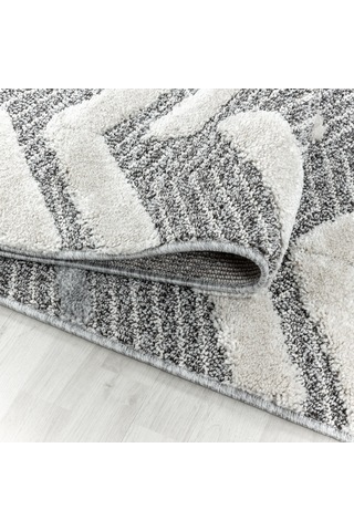 Modern İskandinav Yumuşak Bukle Kabartmalı 3d Dalgalı Motif Halı Gri Oturma Odası Salon Mutfak Halı
