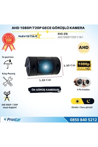Cama Yapışan Ön Ve Kabin Görüş Kamerası Ahd 1080p/720p 4 Pin Aviation Soket Kamera