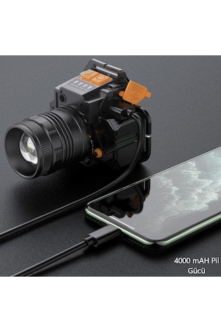 YCL 10 W 3 Modlu Şarjlı Powerbank Özellikli Kafa Lambası -YIS-205 Siyah