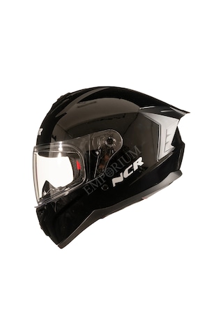 Rapid Kapalı Motosiklet Kaskı Ece Belgeli Parlak Siyah