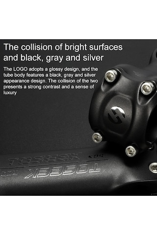 Ebitda Toseek K04 Karbon Fiber Lehimleme Yol/dağ Bisikleti Gidona Yükseltici Musluk - 17 Derece, 130mm, Siyah-gri-gümüş Siyah - Gri