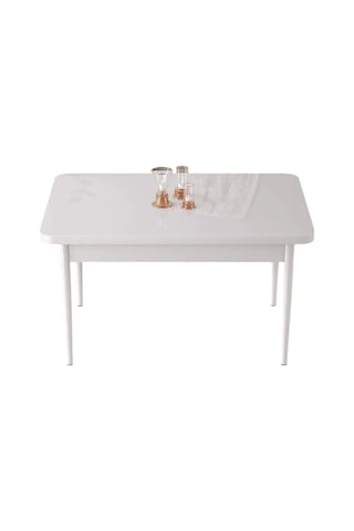 Meva Serisi 71x110 Beyaz Mdf Masa Sabit Mutfak Masası, Yemek Masası Beyaz