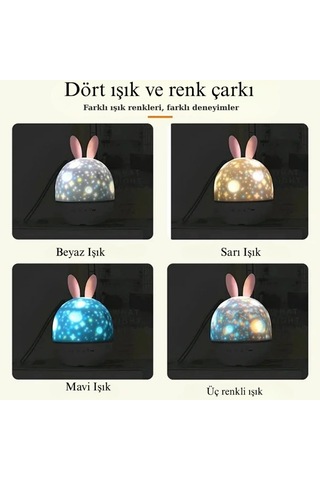 Çocuklar İçin 21 Filmli 8 Müzikli Hareketli Projektör Gece Lamba