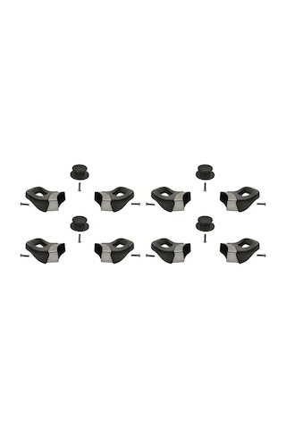 Tencere Tava Sahan Yan Kulpları ve Cam Kapak Kulp Seti (4 Set) Siyah