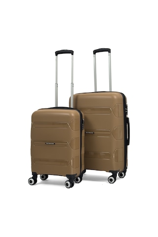 Lucas Polipropilen Kırılmaz Valiz, Kabin Boy&orta Boy Gold