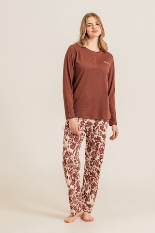 Pierre Cardin Kadın Kahverengi Uzun Kol Pijama Takım Pc9264-s-v1 Pc9264-s-v1