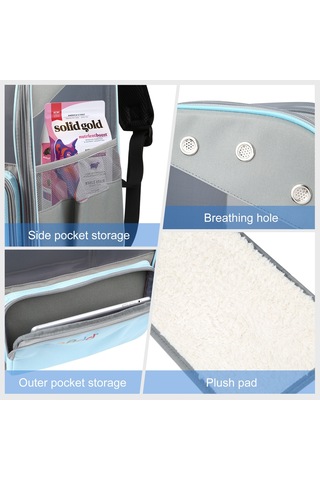 Funadd Fold Nefes Alabilir Pet Sırt Çantası Açık Omuzlar Kedi Çantası Mavi