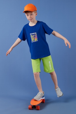 Lela Pamuklu Regular Fit Bisiklet Yaka Şortlu Alt-Üst Erkek Çocuk Takım 6212011 Saks