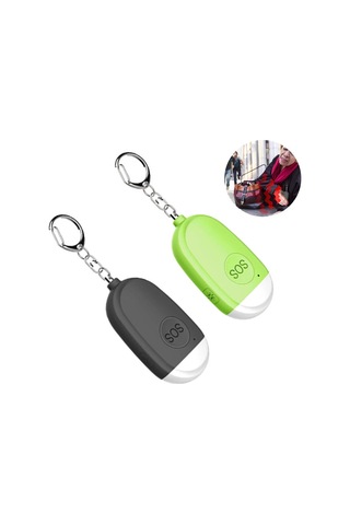 Neevoyu 2 Adet Usb Şarj Edilebilir Kişisel Alarm: 130 Db Acil Ses Ve Led Fenerli Kilit Zinciri, Kendini Koruma Aleti