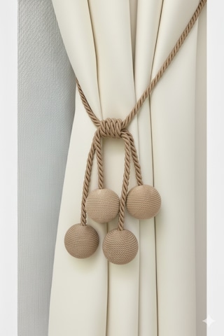 Modern Sarım 4 Toplu Braçol Kornişe Takmatik Ipli Tavan Perde Aksesuarı Vizon