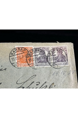 Deutsches 1920 Yılında Alman İmparatorluğu Döneminde Postadan Geçmiş Zarf Germania 10 Ve 15 Pfennig
