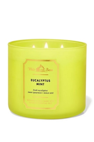 Eucalyptus Mint Büyük Mum 411 G Beyaz Eucalyptus Mint Büyük Mum 411 G Beyaz