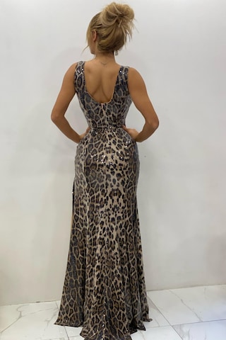 Pink Life Leopar Payet Kumaş Abiye Leopar