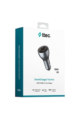 Ttec Smartcharger Trio Pd 130w Araç Hızlı Şarj Aleti 2 Usb-c+ 1 Usb-a 2ckp05s 1 Adet