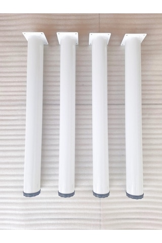 4 Adet-60cm Metal Boru Ayak-masa Ayağı-beyaz Renk-ayarlanabilir. Çap:6cm