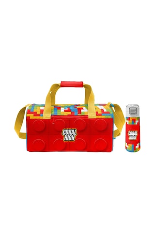 Coral High Kırmızı Yapı Blokları Baskılı Erkek Çocuk Spor Çantası Ve 500 Ml Çelik Matara Seti 27522 Sarı - Kırmızı
