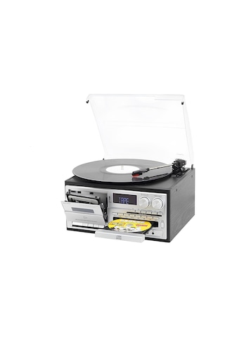 Knstar KN-110 Bluetooth CD Kaset USB Radyo Özellikli Pikap Siyah