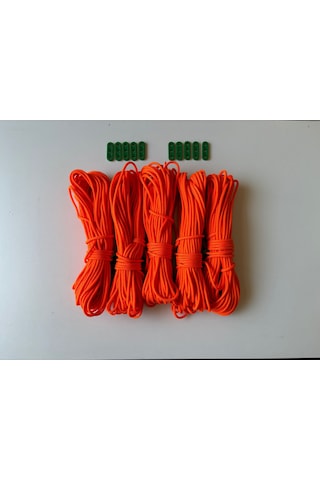 Rainbow 20 Metre x 5 Adet - Gergi Aparatlı Çadır İpi Turuncu