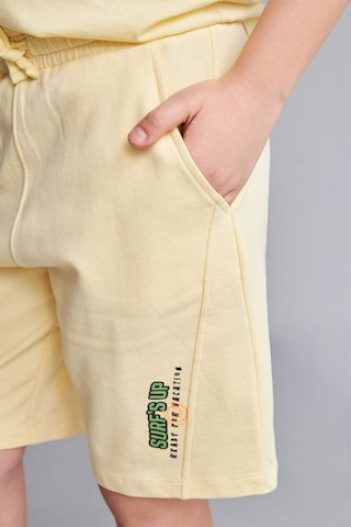 Defacto %100 Pamuk Oversıze Palmiye Baskılı Sweatshirt Kumaşı Şort Erkek Çocuk H8220a826hsyl487 Sarı-yl487