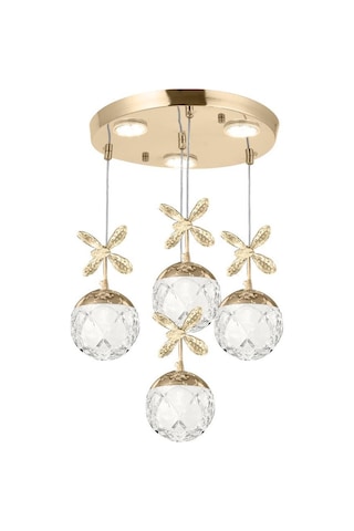 Eray Aydınlatma 2560-3+1 4lü Sarkıt Led Avize Gold