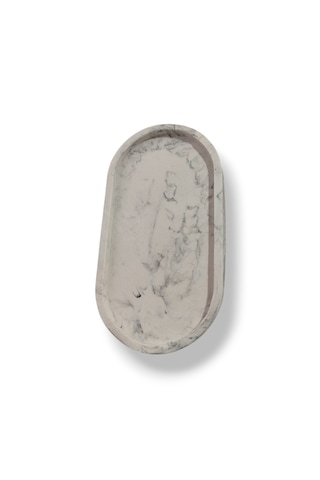 Mermer Desenli Sunum & Takı Tabağı 18x10 Cm El Yapımı İei158 Mermer Desenli