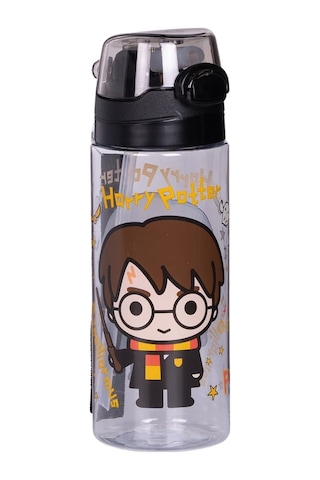 Wiggle 500ml Harry Potter Pipetli Askılı Kilitlenebilir Su Matarası Siyah2