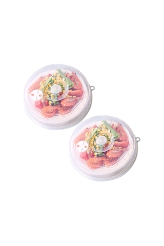 Yifomall Mikrodalga Fırın İçin Buhar Ayar Kapaklı 2'li Set - Yüksek Isıya Dayanıklı Saklama Kapağı 23cm