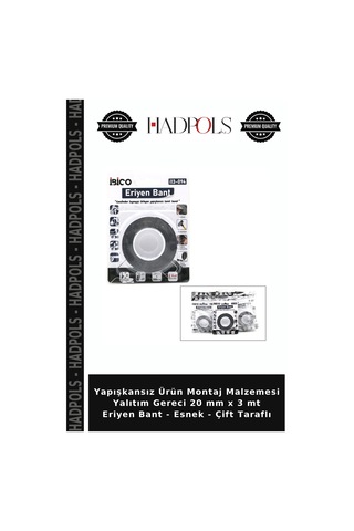 Yapışkansız Ürün Montaj Malzemesi Yalıtım Gereci 20 Mm X 3 Mt Eriyen Bant - Esnek - Çift Taraflı