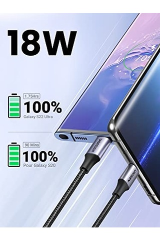 A Usb-a Usb-c Örgülü Şarj Ve Kablosu 25 Santimetre Siyah 60124 Diğer