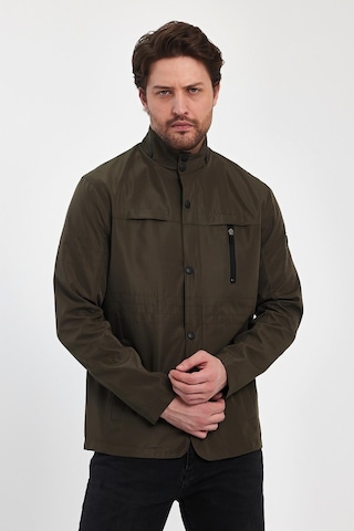Sivaist Erkek Yeşil Regular Uzun Mevsimlik Pamuk Polyester Karışımlı Safari Mont - Yeşil