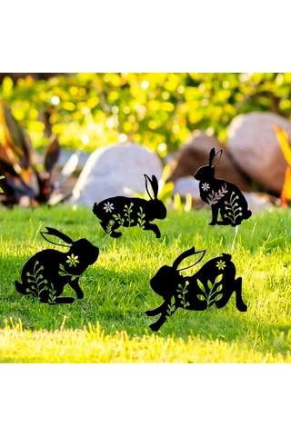 "spring Bunny Cardboard Çim İşareti - Dekoratif Paskalya Tavşan Bahçe Açık Yollar İçin Bahis Vites"