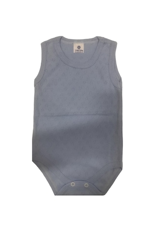 Luggi Baby Atlet Body Jakarlı Mavi Kalp-10973 Mavi