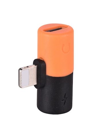 Reedark İphone Uyumlu Lightning Çevirici: Müzik Dinle Ve Şarj Et, Çağrı Al, Veri Transferi - Metal, Siyah+turuncu