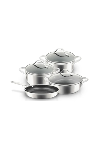 Uniqella Silver Pro Serisi Mavi 7 Parça Set Çelik