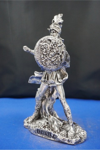 Athena Savaş Tanrıçası 26 Cm Mitolojik Heykel, Ev Dekor Ve Hediyelik Biblo Gümüş