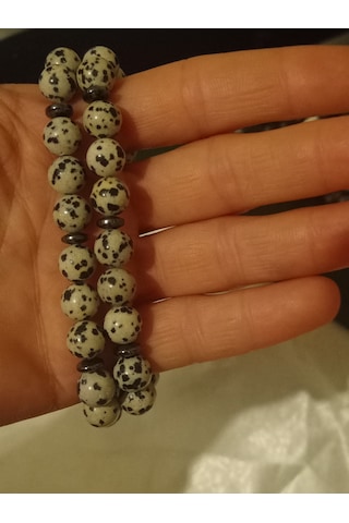 Doğal Taş Bileklik Dalmaçyalı Jasper