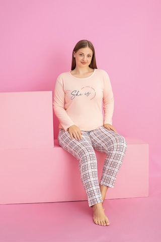 Rindahomewear Büyük Beden Süprem Pijama Takımı Bej