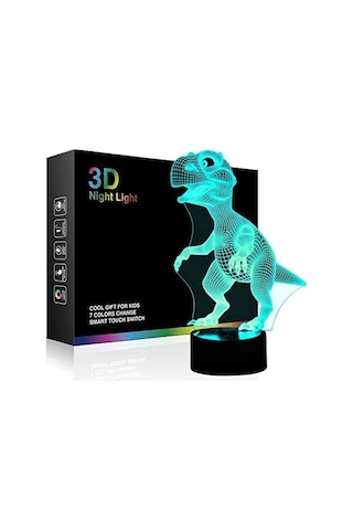 Soulader Uzaktan Kumandalı Dinozor Şekilli Led Gece Lambası Çocuk Odası Aydınlatması Siyah