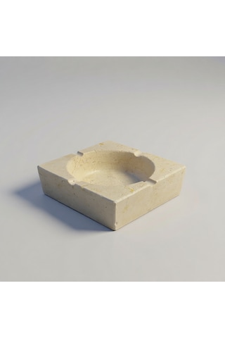 Northcity Premium El Yapımı Doğal Mermer Küllük - 12x12 Cm Dekoratif Doğal Taş Küllük