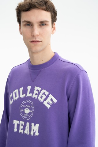 AR-MA Arma Erkek Yazı Baskılı Regular Fit Şardonsuz 3 İplik Bisiklet Yaka Sweatshirt 001