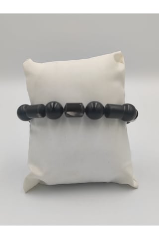 Buffalo Boynuzu Kombinli Ayarlanabilir Bileklik Siyah